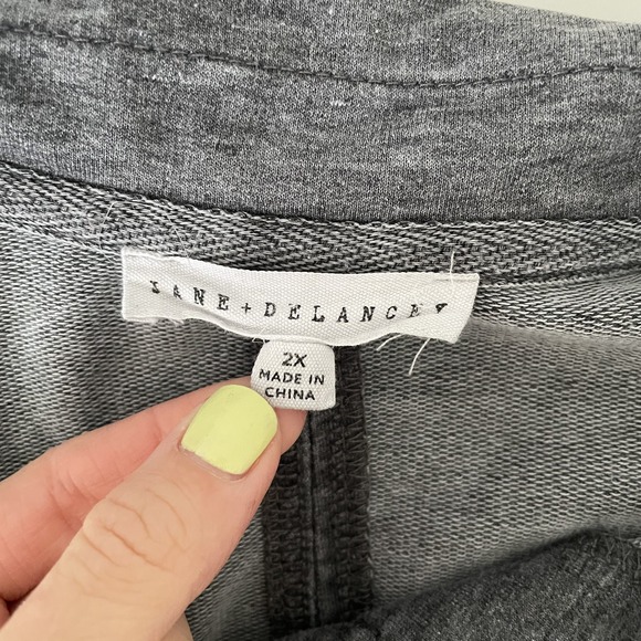 Jane & Delancey Short Sleeve Button Front Knit Shirt Gray 2X Comfy Basic Casual - Picture 3 of 10